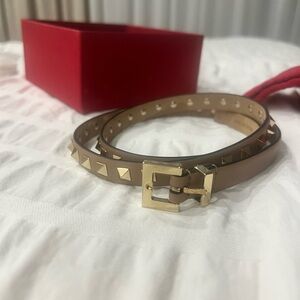 Valentino rockstud beige Leather Belt